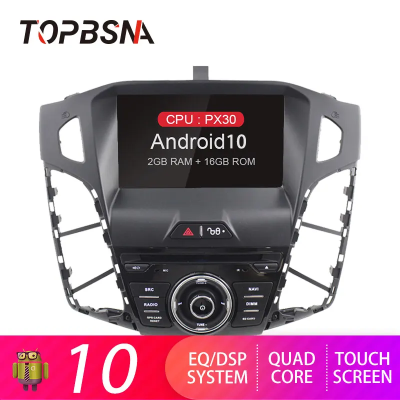 

Автомобильный DVD-плеер TOPBSNA на Android 10 для Ford Focus 2012, 2013, 2014, 2015, мультимедиа, GPS-навигация, 1 Din, автомобильное радио, стерео, Wi-Fi, видео