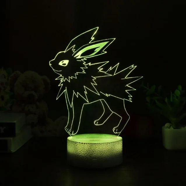 Покемон игра Mew 3D лампа Umbreon светодиодный декоративный ночник многоцветный RGB Декор для спальни Дети Рождественский подарок игрушки - Испускаемый цвет: Jolteon