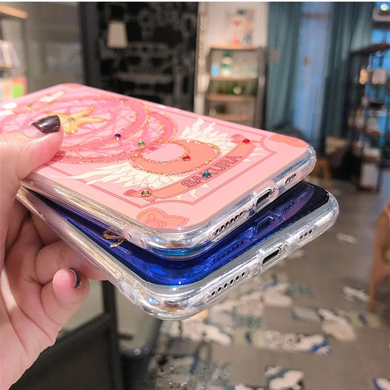Чехол с блестками и лазерным излучением Сейлор Мун для iPhone 7plus силиконовый чехол 7