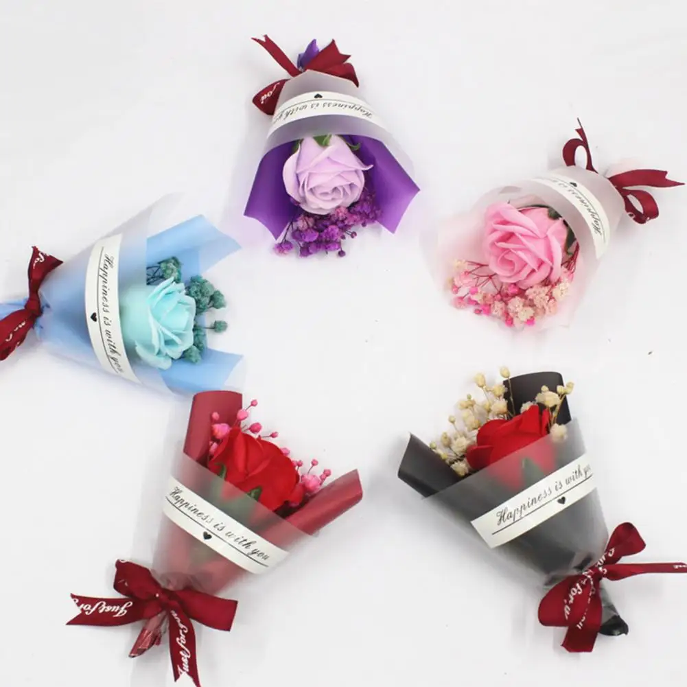 1Pc Soap Flowers Quick Dissolve Artificial Flower Valentine's Day Rose gift 2022 |