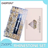 nail art rhinestones kit large crystal acrylic boxed mixed size set flatback glass 1pc pick up pen decorations 3d ab flat gem