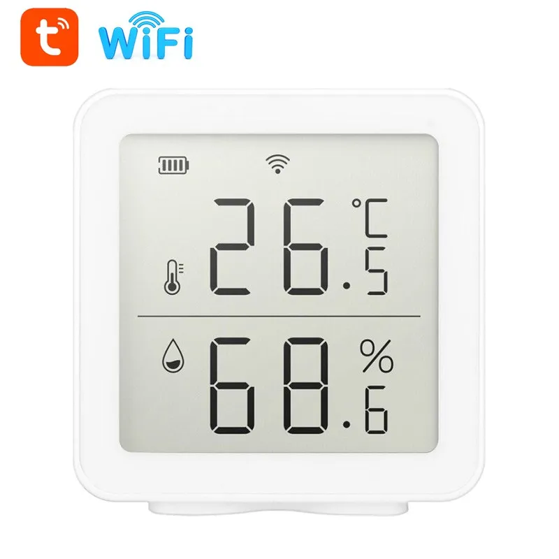 

Tuya WIFI Temperature and Humidity Sensor Indoor Hygrometer Thermometer Detector Compatible with Alexa Google Home SmartLife