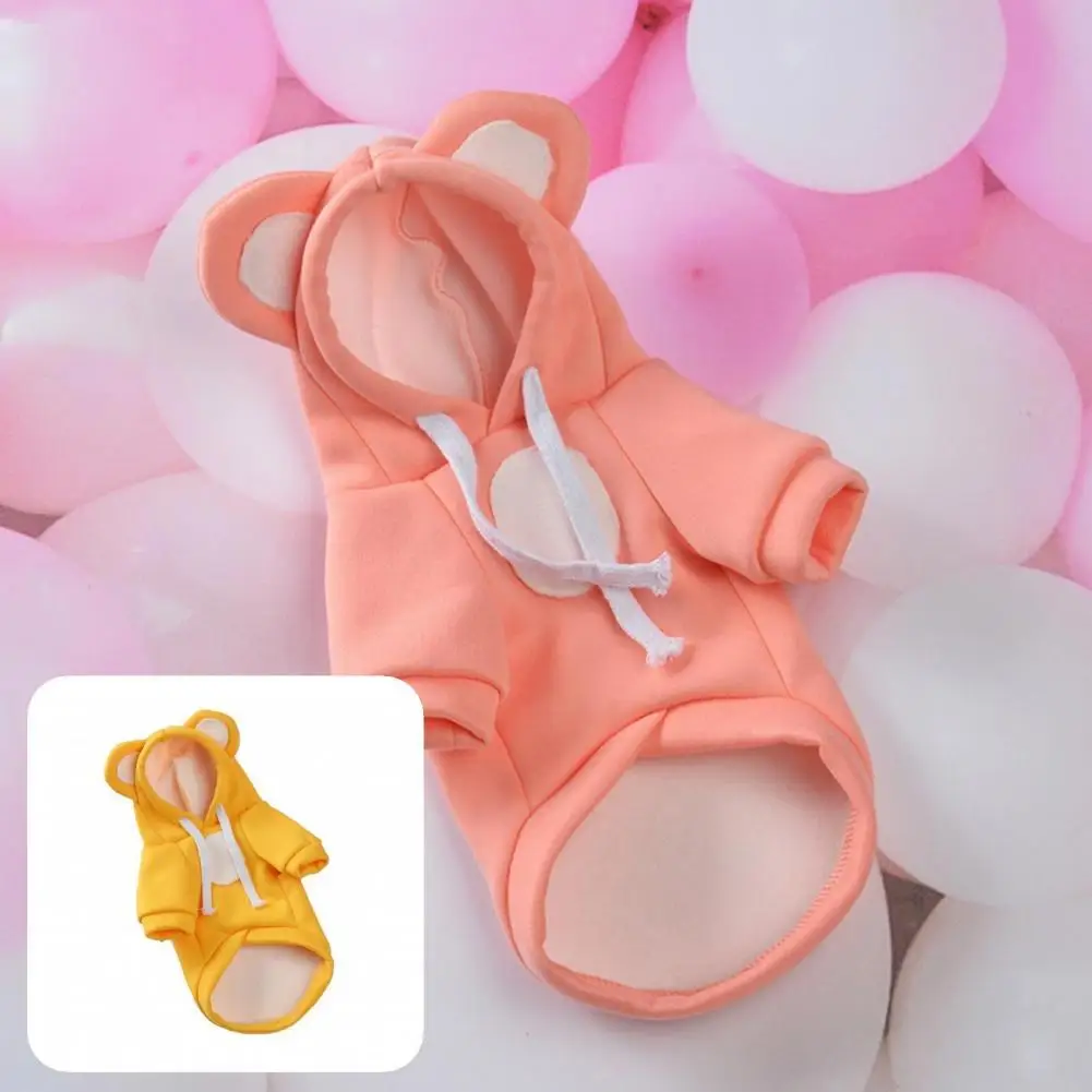 

Durable Dog Clothes Fine Workmanship Polyester Bear Ear Hat Pet Cat Hoodies Dog Apparel Dog Hoodies