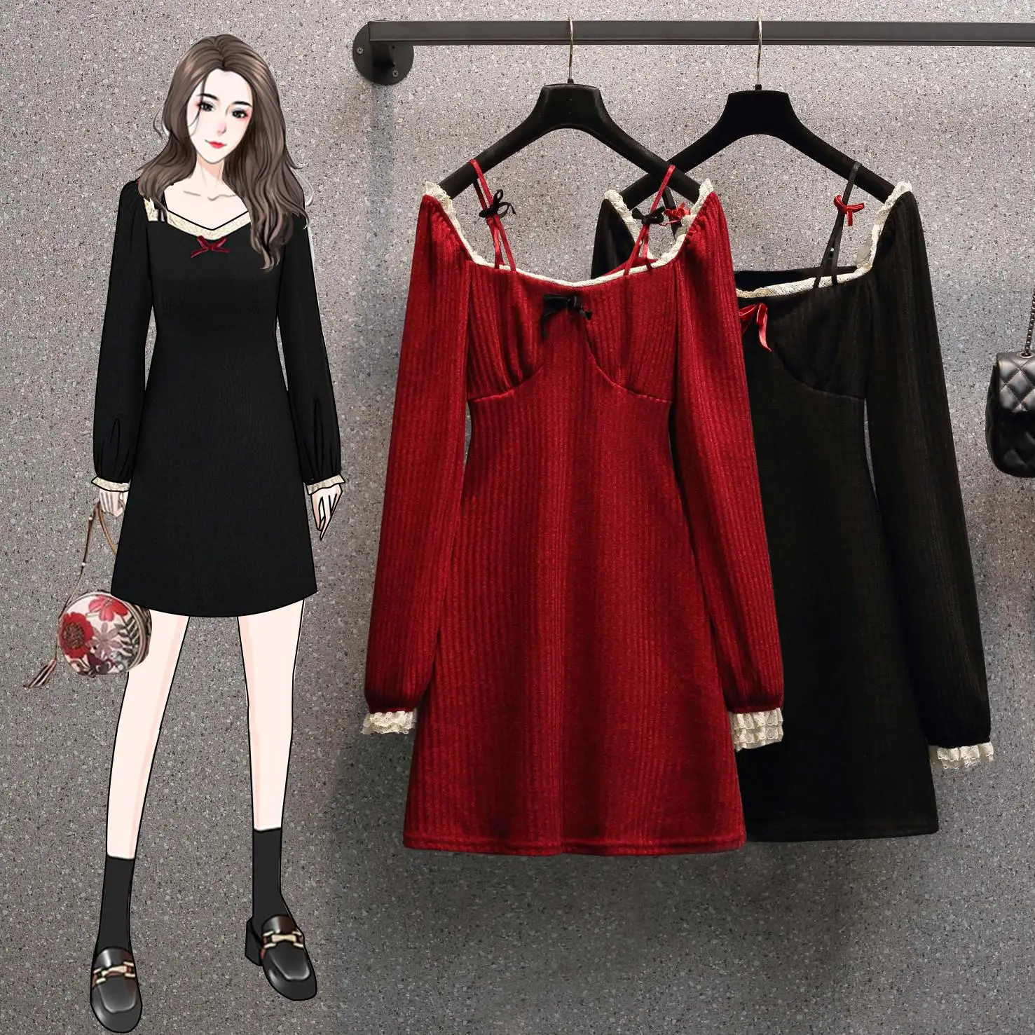 

EHQAXIN Plus Size Ladies Summer Dress Strapless Neckline Retro Elegant Dresses Sexy Shirt Knitted Tops L-4XL