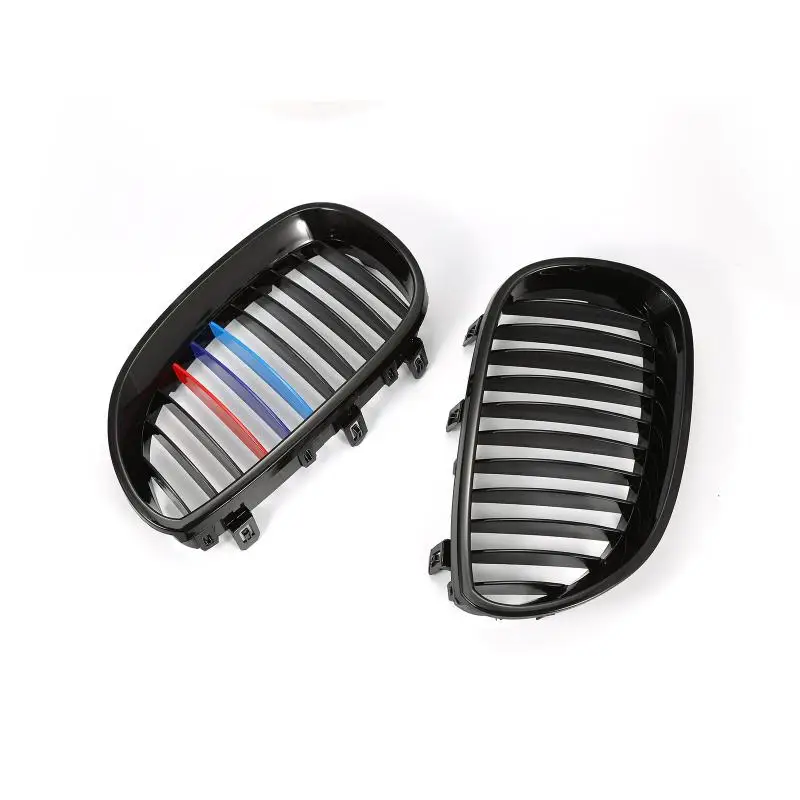 Dropshipping 2pcs Glossy Black Front Hood Kidney Grilles Grill for BMW E60 5Series 4door Sedan 03-09 Car exterior Auto stying |