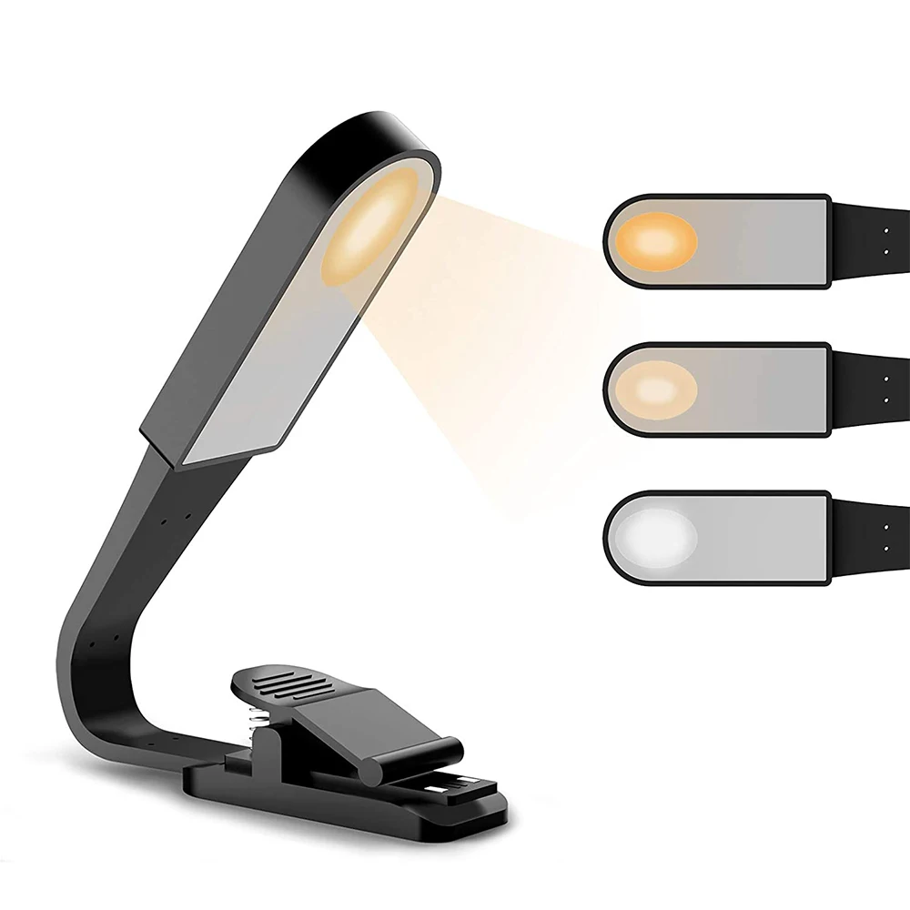 

Светильник для книги светодиодный Аккумуляторный с зарядкой от USB, настольный мини-светильник на клипсе, гибкий ночсветильник, регулируема...
