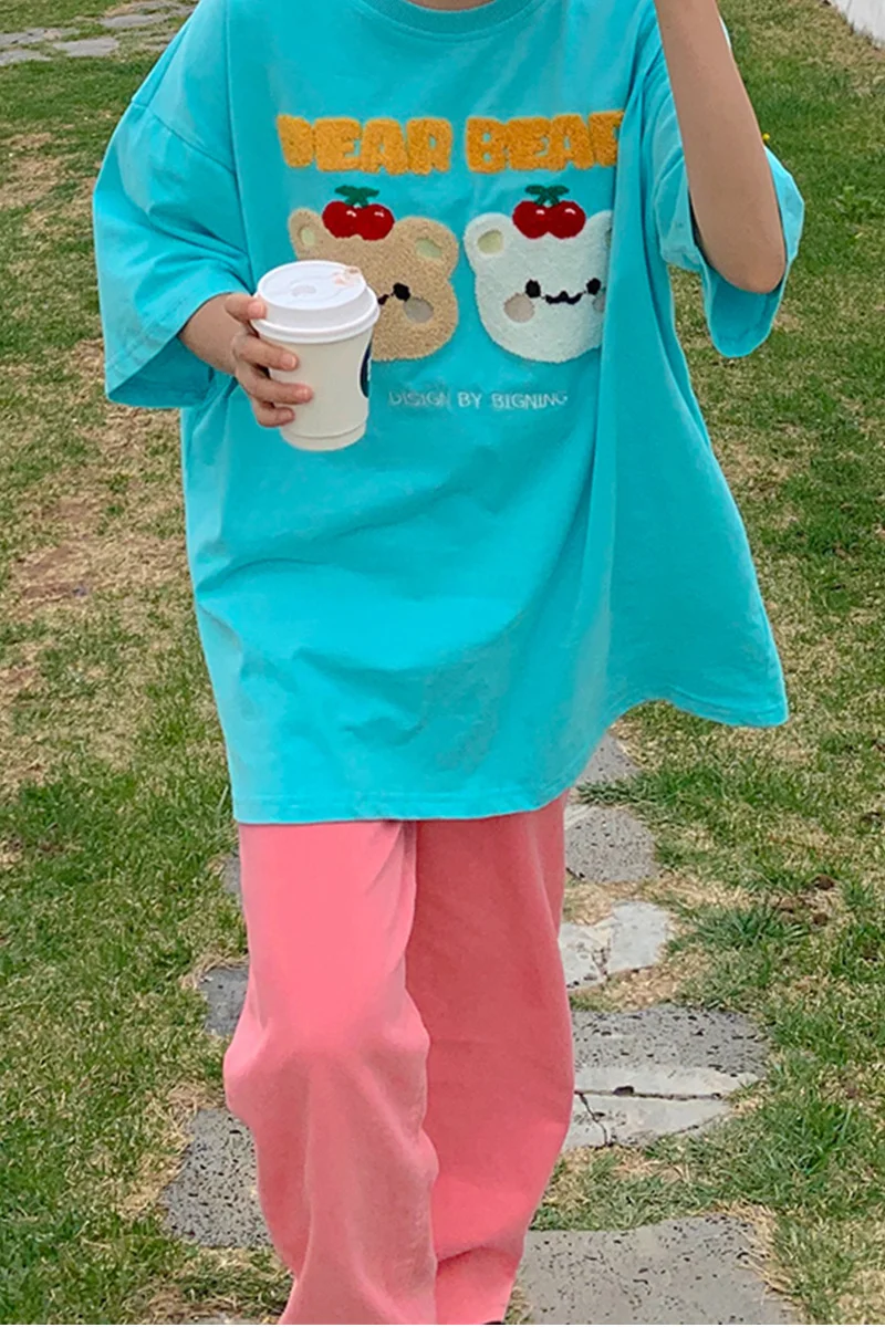 Футболка женская с коротким рукавом свободного покроя | Женская одежда