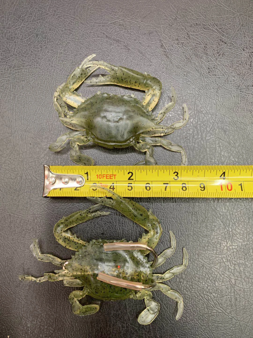 Silicone Road Bait 3D Simulation Crab Bait With Hook Sea Fishing Bait Tackle#EW