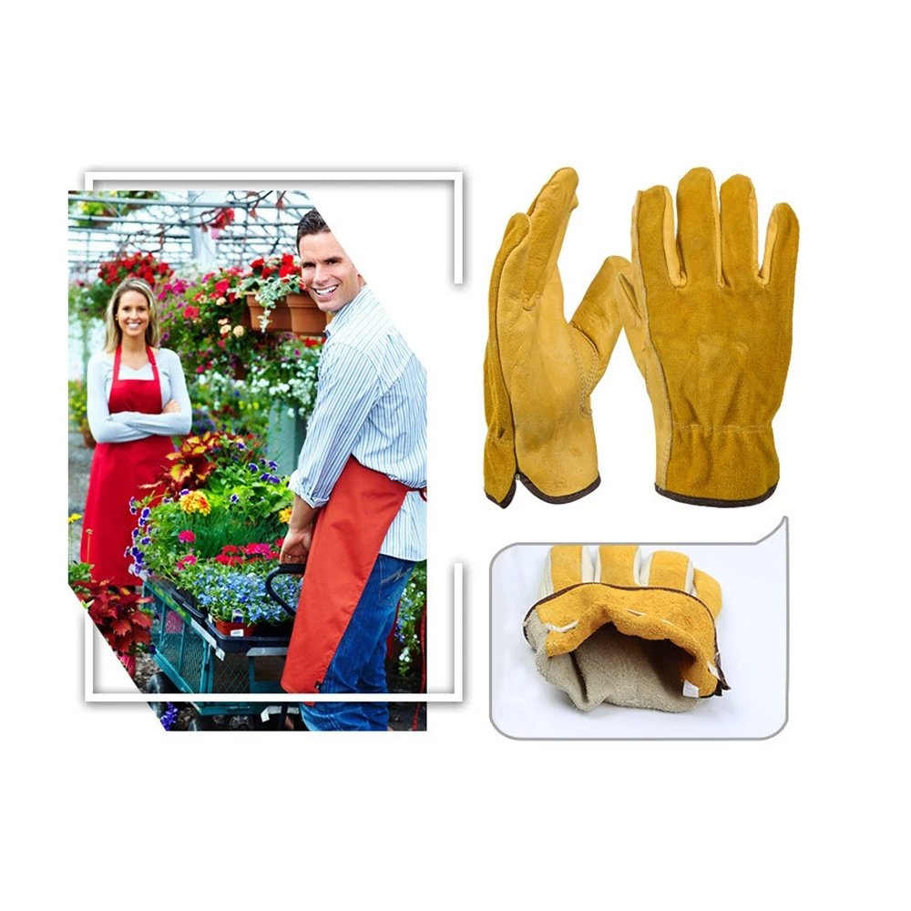 1 пара тяжелых садовых перчаток для мужчин и женщин кожаные рабочие перчатки