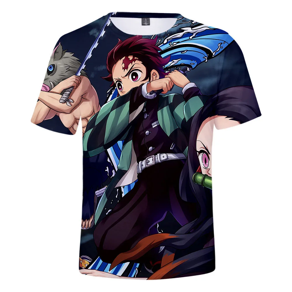 Футболка Kimetsu no Yaiba для мужчин и женщин Детская футболка аниме с рассекающим
