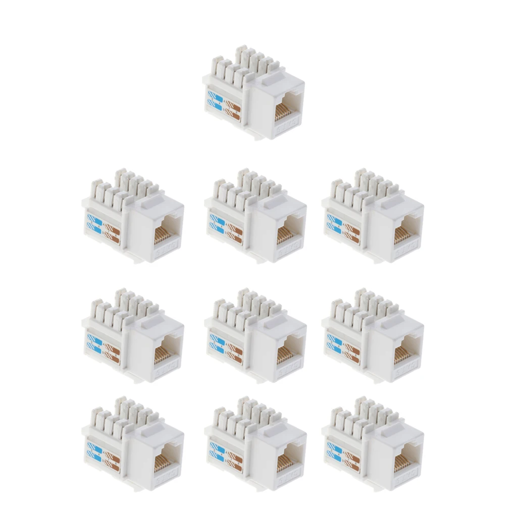 Сетевой модуль RJ45 Cat6 Keystone Ethernet Punch Down адаптер-10 шт. | Компьютеры и офис