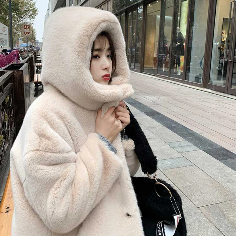 Зимнее пушистое Женское пальто из искусственного меха толстые теплые куртки