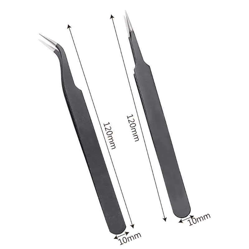 

ESD-15 Anti-Static Steel Curved Bent Tip Tweezer Jewelry Nipper Repair Hand Tool