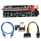 Переходная карта VER009S Plus PCI-E, 009S PCIE X1 до X16, 6-контактный разъем питания, 30 см, 60 см, 100 см, кабель USB 3,0