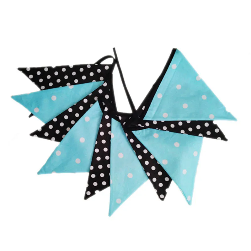 1 комплект 10 флагов темно-синий хлопковый баннер синий узор в горошек Вымпел