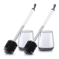 2 pcs toilet bowl cleaning brush and bracket set for bathroom storage and organizationtoilet cleaning brush with handle