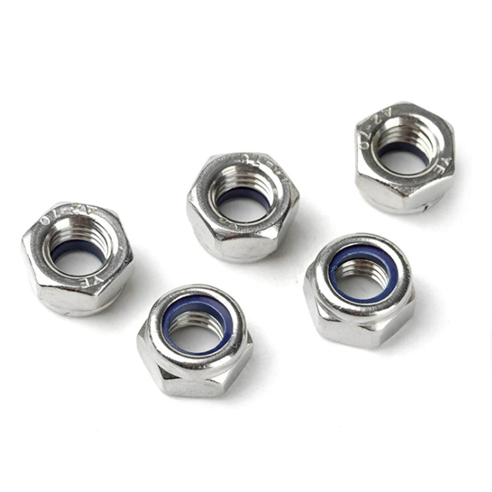 

170Pcs M3 M4 M5 M6 M8 M10 M12 304 Stainless Steel Hexagon Nylon Lock Nuts Set Screws Hex Socket Furniture Bolts Kit