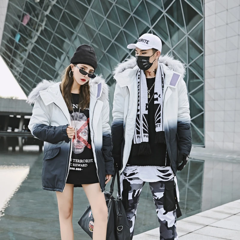 Куртка мужская зимняя с меховым воротником и капюшоном 2019 | Мужская одежда