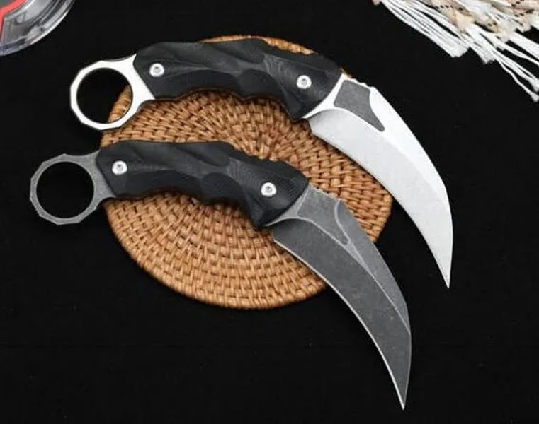 

Mict Specter Karambit Claw Knife Fixed Blade Cutter Knife D2 Blade G10 Handle Tactical Pocket EDC Survival Tool Hunting Knives