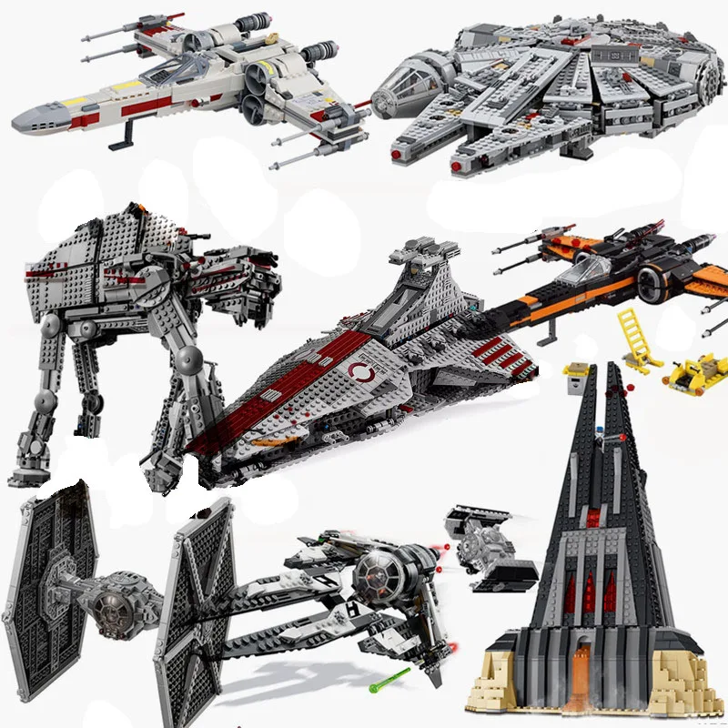 

Детский конструктор Tie Fighter, танцующий боец, Дарт Вейдер, замок, фигурка, кирпичные игрушки для детей, конструктор 75240 75261 75225, космические войн...