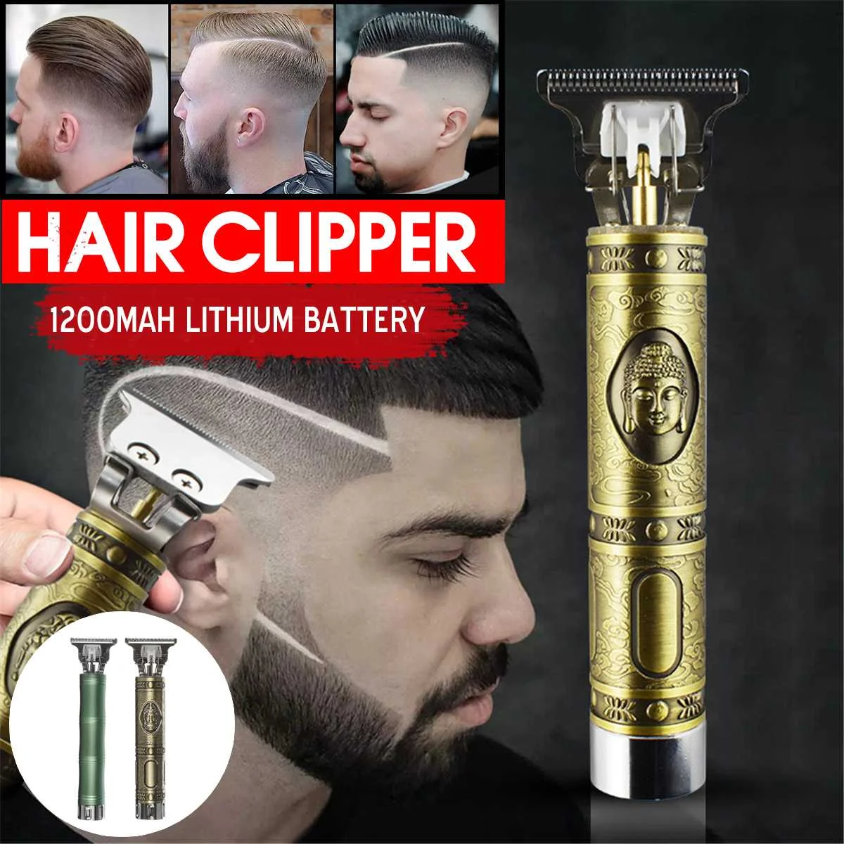 

T Hair Clippers Electric Bronze Hair trimmer Rechargeable Beard Shaver Professional Salon Men Hair Cutting Barber Machine