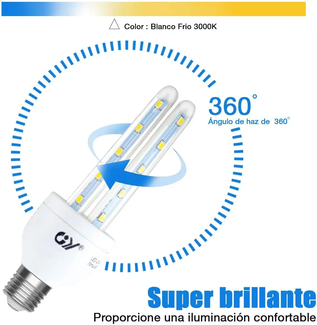 

JY LED Bulb 220V E27 Corn light Bulbs 6W Energy saving LED lamp for bulb for Home Chandelier lighting LED corn light