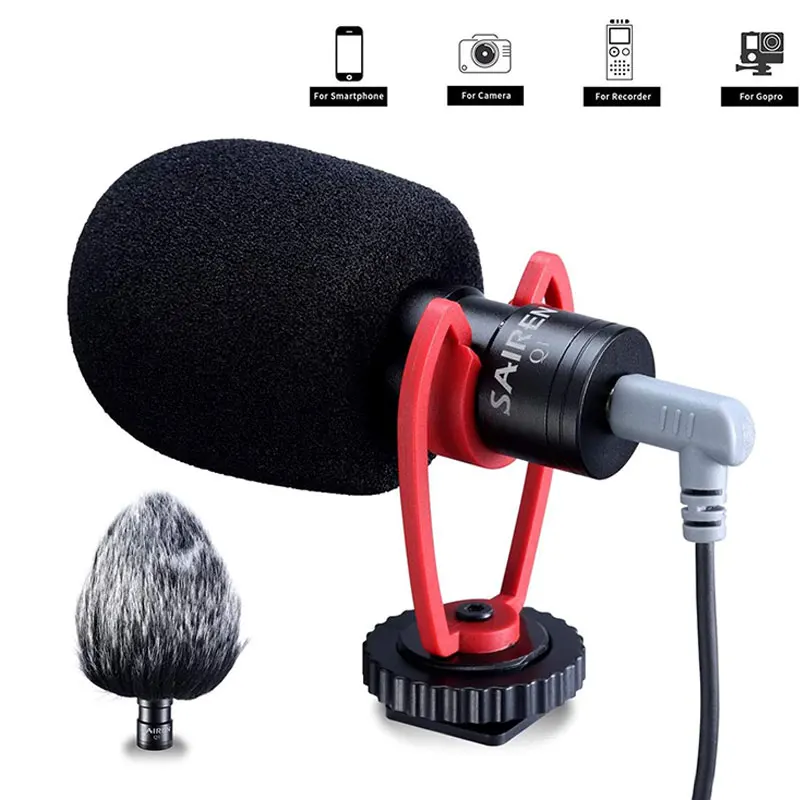

SAIREN VM-Q1 Shotgun Video Microphone On-Camera Mini Condenser Record Interview Vlog Mic for Phone DSLR Osmo Pocket Mobile
