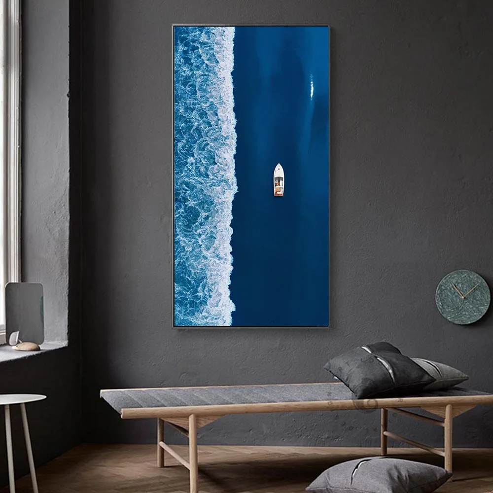 

Sea Wave Girl Surfboard Landscape Iceberg Wall Art Canvas Painting Nordic Posters And Prints Wall Pictures For Living Room Decor