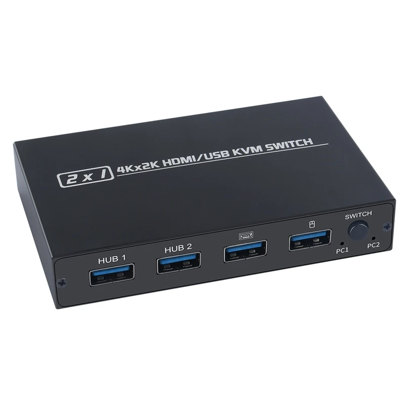 

HDMI KVM-переключатель с 2 входами и 1 выходом, 2 порта USB клавиатура, мышь и принтер, совместное использование 4K @ 60 Гц