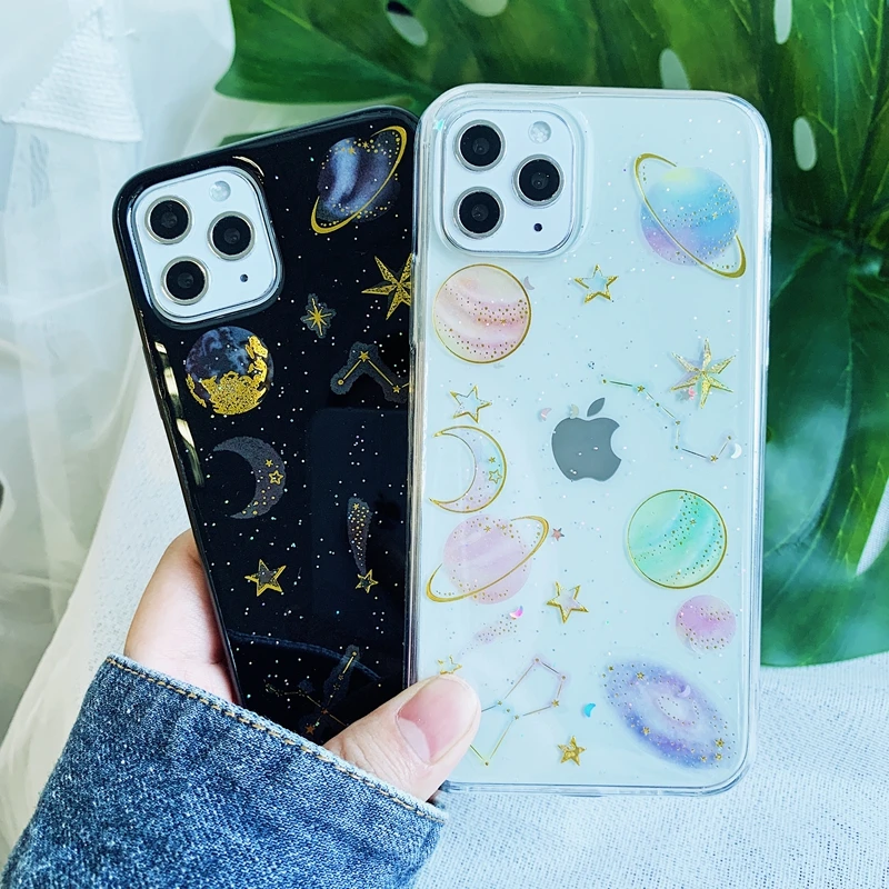 Блестящий Прозрачный мягкий силиконовый чехол из ТПУ для iPhone 6 6s 7 8 Plus 10 X XS XR 11 Pro