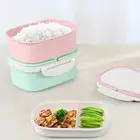 Горячая Распродажа двухслойная Пшеничная солома, вместительный Ланч-бокс Bento, контейнер для хранения пищевых продуктов