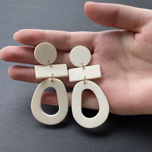 Модные Разноцветные геометрические акриловые висячие серьги AOMU в ретро-стиле