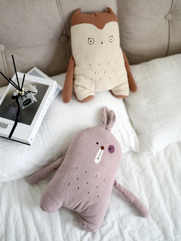 

Nordic Cotton Linen Cartoon Animals Stuffed Cushion Home Bedroom Sofa Pillow Kids Room Decorative Cushions Photography Props