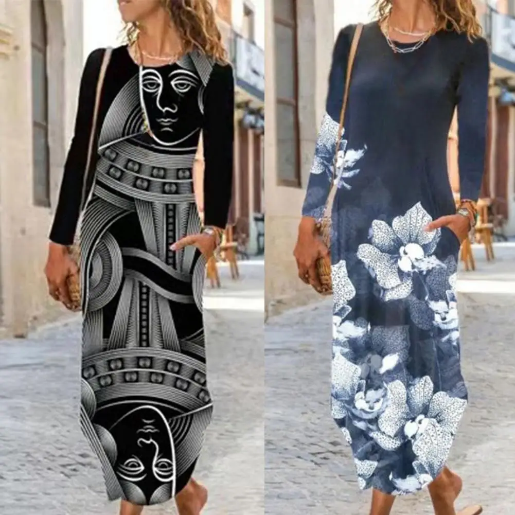 

Casual Dress Pretty Soft Texture All-match Autumn Winter Maxi Dress for Dating Party Dress Women Dress