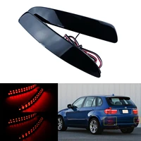 angrong 2x black smoked lens led rear bumper reflector brake light red for bmw e70 x5 06 13