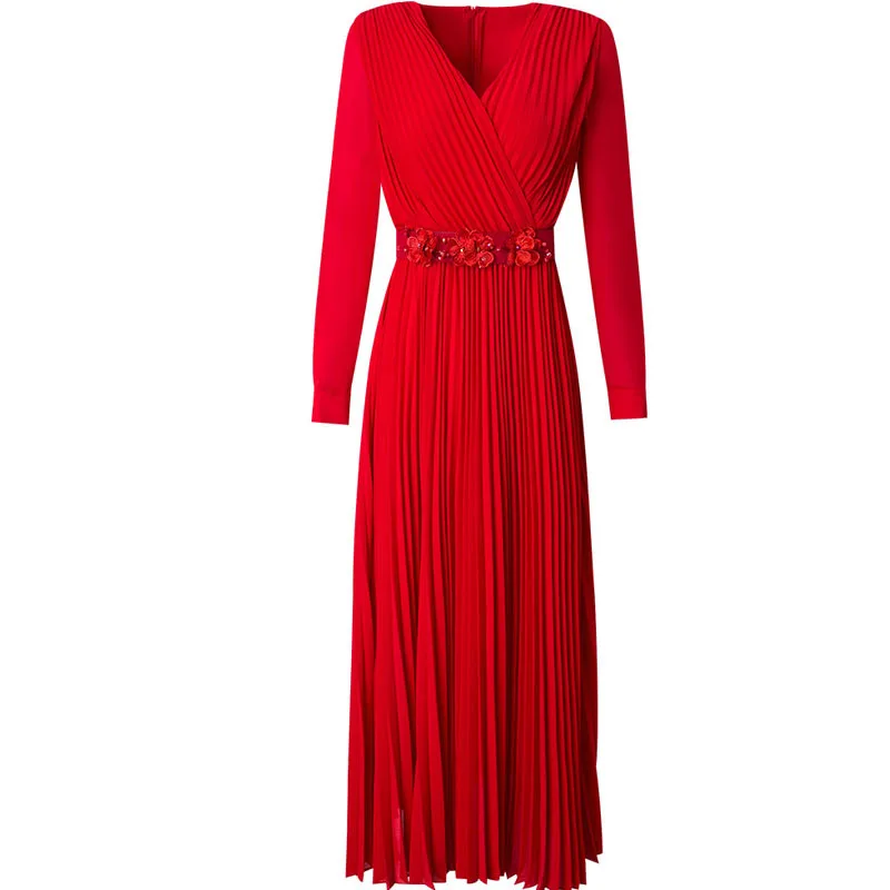 

Club 2021 NEW Spring Grace Long Party Dress 3xl Club Women Womanliness Hundred Pleats Dress Summer Ladies Sexy Flowers Dresses