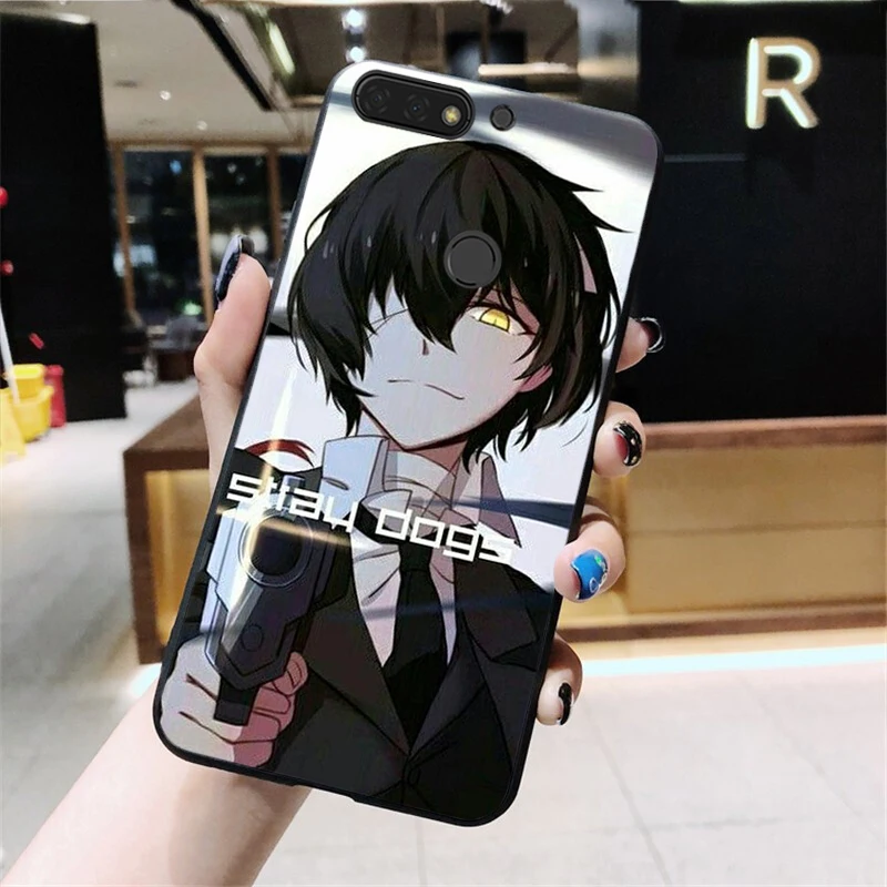 Мягкий чехол-накладка с надписью бродячие псы Bungou для Huawei Honor view 7a5.45&quot 7c5.7inch 8x 8a 8c 9
