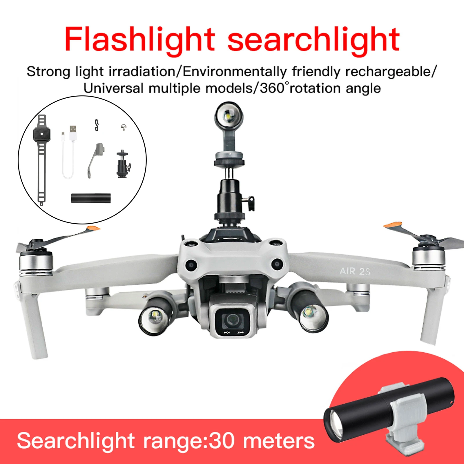 Kit de soportes de extensi&oacute;n para DJI Maivc Air 2 FIMI X8 SE, accesorios para tren de aterrizaje nocturno con Flash LED-1