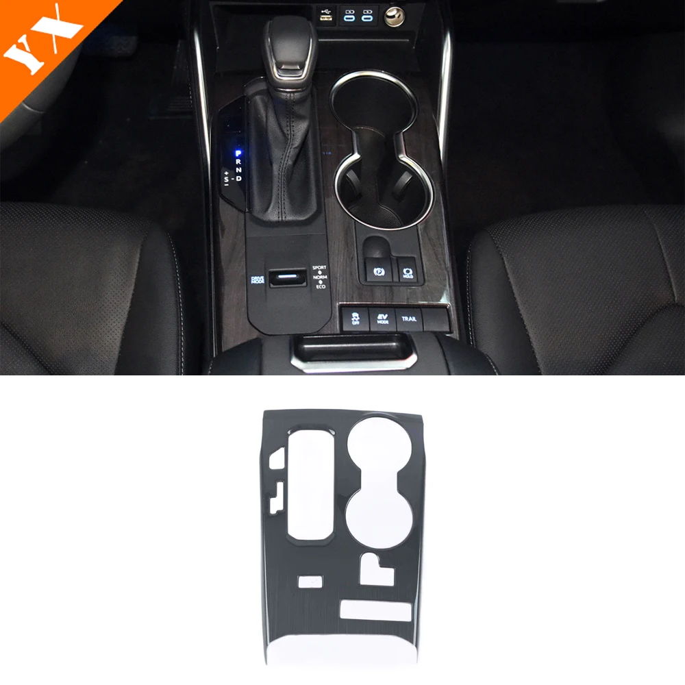 

Stainless Black For Toyota Highlander 2021 2022 Interior Accessories Car Gear Shift Switch Panel Decor Sticker Cover