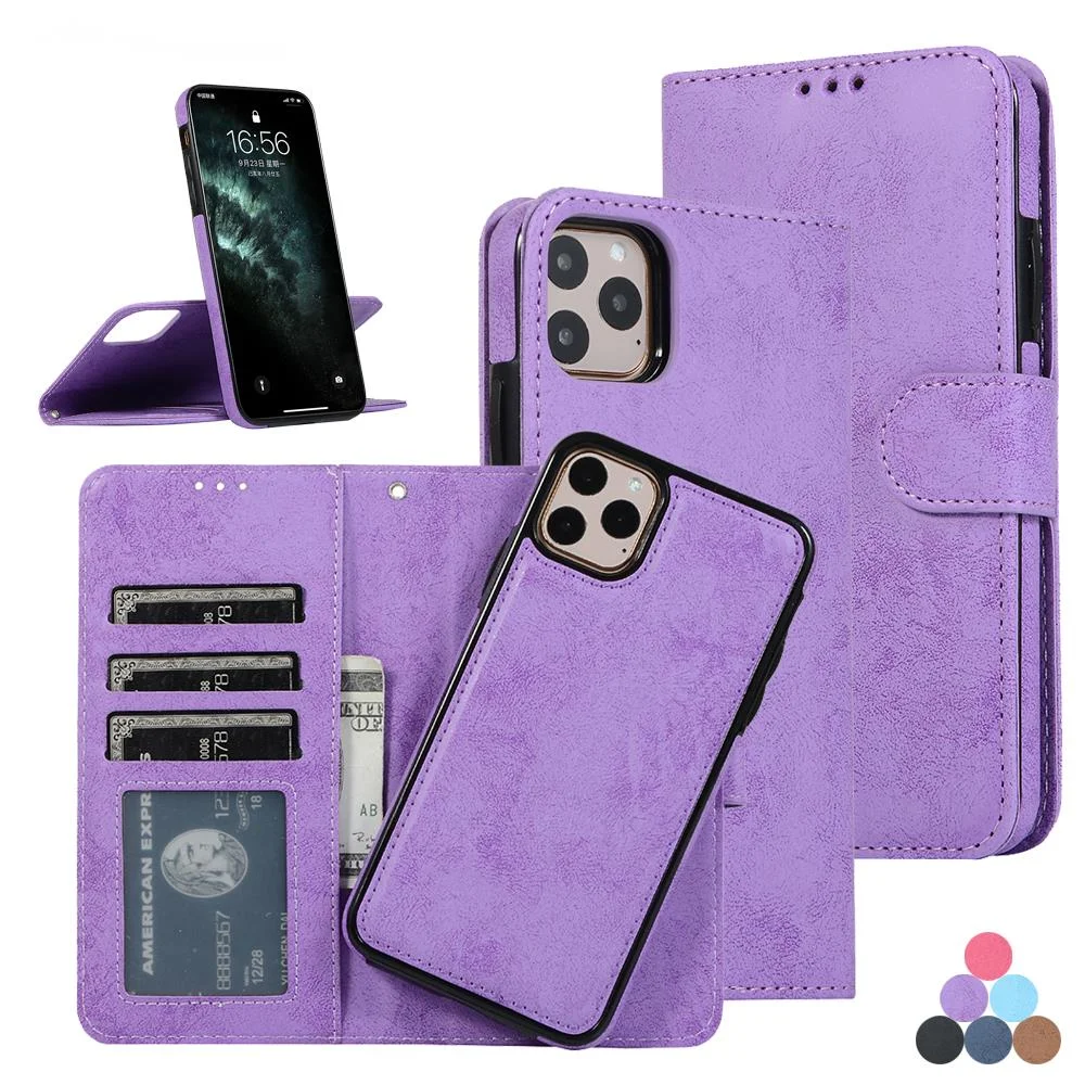 

Wallet 5 5s SE 2020 Card Case For iPhone 13 12 Mini 11 Pro XS Max XR X 8 7 6 6s Plus Retro Leather Car Magnetic Detachable Cover