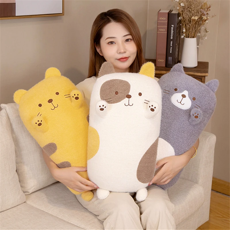 

50cm Cute Soft Cat Plush Pillow Cartoon Kitten Plush Toys Stuffed Office Nap Sleep Pillow Cushion Lovely Gift Doll for Kids Girl