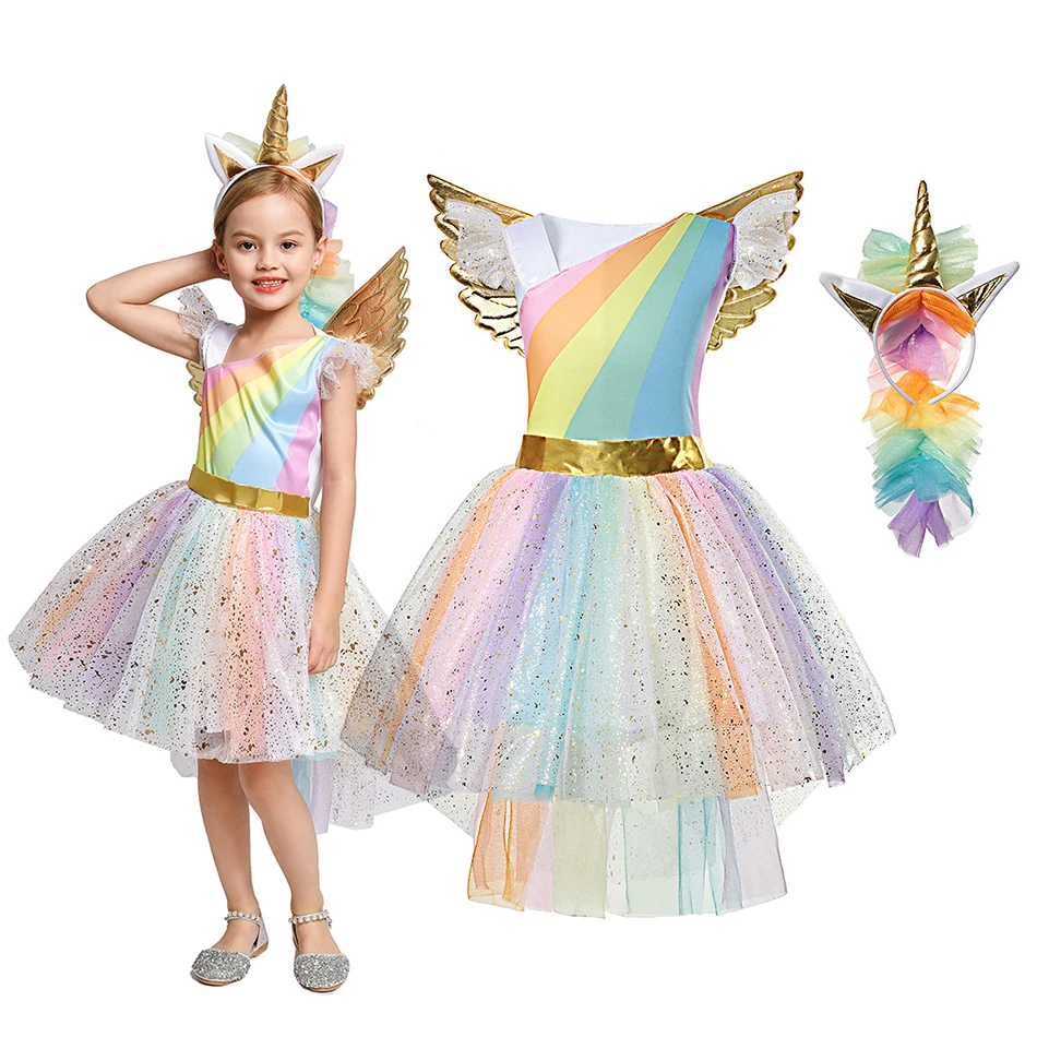 Disney ENCANTO Mirabel Role Play Costume Purim Girl's Candy Princess Dress Unicorn Elsa Children's Day Cosplay Gown 3-11Y |