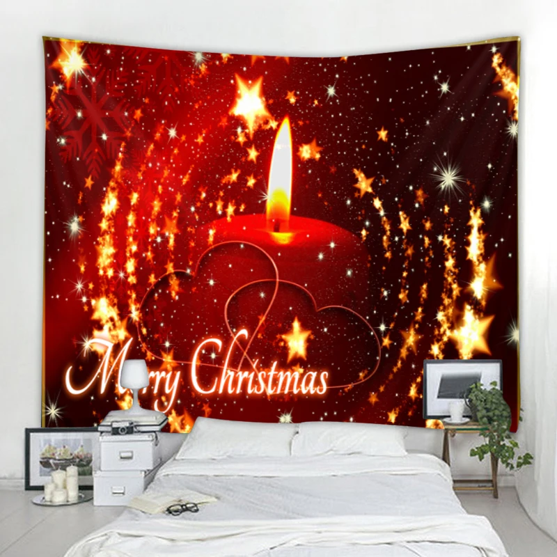 

Christmas tapestry wall mounted Christmas home decoration Christmas castle print large size tapestry