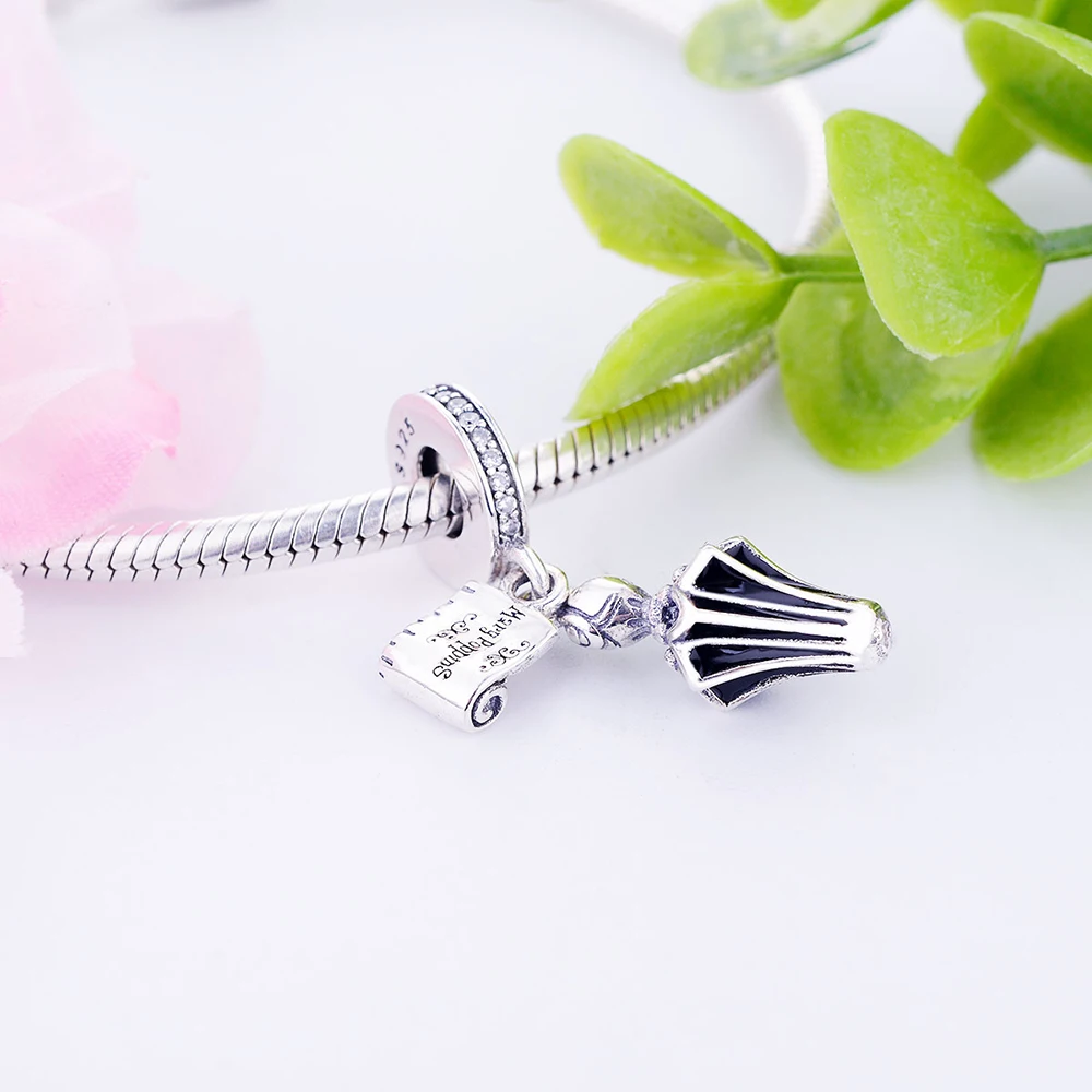 Fit Original brand Charms Bracelet Jewelry Making 925 Sterling Silver Mary Poppins Umbrella Dangle Charm Beads With CZ Enamel |