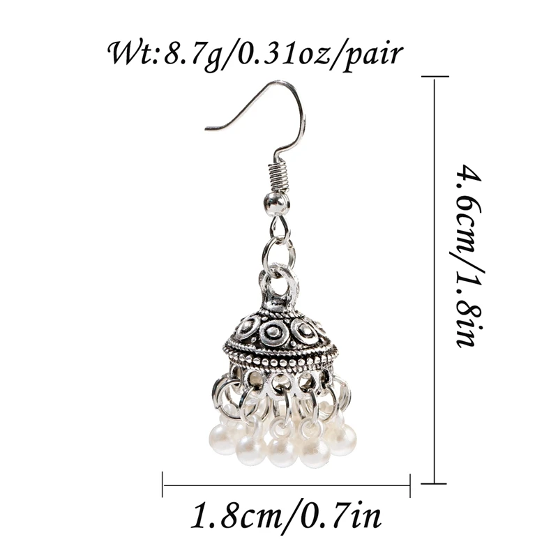 Винтажные Серебристые серьги-колокольчики с жемчужинами и кисточками для женщин