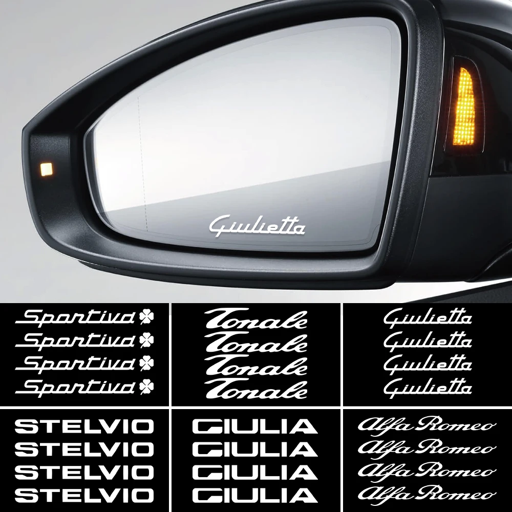 

4PCS Car Door Handle Stickers Wiper Mirror Trim Decal For Alfa Romeo Giulia Stelvio MiTo Giulietta Tonale 147 156 159 166 TZ3