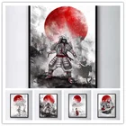 Японское аниме Bushido cherry blossom, алмазная живопись самурая, полноразмерная Мозаика из страз, пазл, картина для вышивки Стразы k