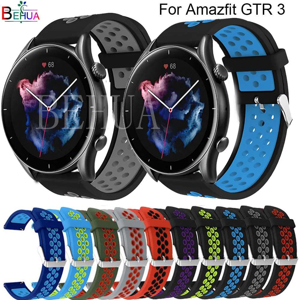 

Soft Silicone 22mm Watchband Strap For Amazfit GTR 3 Pro 2 2e Smart WatchStrap For Huami Amazfit GTR 47mm Bracelet Wrisband belt