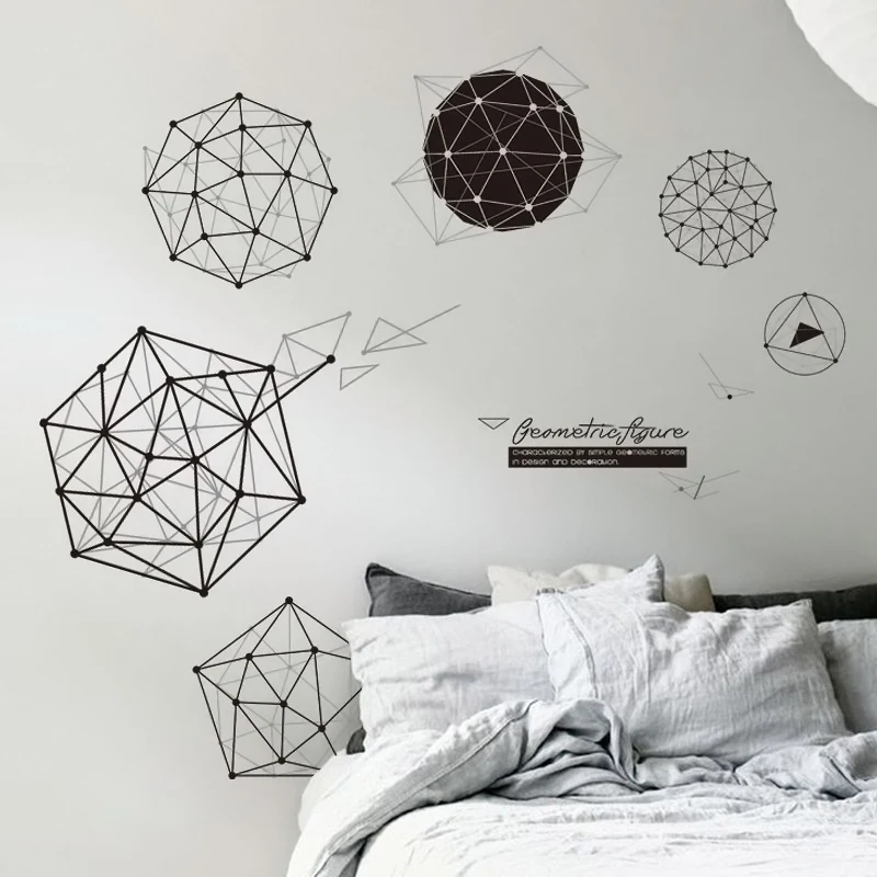 

Creative Geometric Three-dimensional Wall Sticker Living Room Bedroom Background Wall Decor Self-sticking Stickers Home Decor