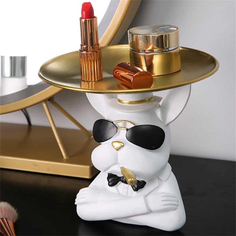 Классная Милая статуя бульдога модная скульптура Настольная Статуэтка для